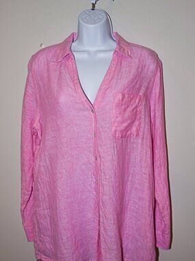 Christian Siriano 100% Linen Button Down Long Sleeve Size Medium